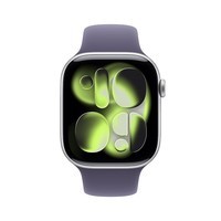 Apple/苹果WatchS11智能手表GPS款46毫米银色铝金属表壳雾紫色运动型表带M/L-联通补贴