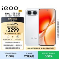 vivoiQOO Neo11 至尊版 16GB+256GB驰光白 2K护眼超冠屏 9100mAh蓝海大电池天玑9500M电竞游戏学生手机