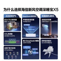 海信新风空调 深睡宝X5 大1.5匹 AI洁净新风 语音智控 国家补贴20% 新一级能效挂机KFR-35GW/X5E1-1 大1.5匹 一级能效 【新品旗舰 咨询客服专享价 】