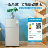 华宝小冰箱小型家用出租房用冷藏冷冻两用一级能效节能省电迷你宿舍寝室办公室二门电冰箱 【一级能效】68L银色【三天不到一度电】