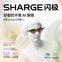 SHARGE闪极 loomos AI眼镜L1智能眼镜 拍摄眼镜无线蓝牙音频智能眼镜语音操控男女通用款 【威灵顿D】玳瑁色 | L码 依视路钻晶膜洁 1.67镜片