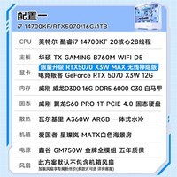 电竞叛客 RTX5070Ti整机 i7 14700KF/RTX5070/5080主机 3A游戏AI人工智能台式电脑设计渲染DIY组装机 i7 14700KF+RTX5070丨配一