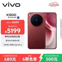 vivo X300 16GB+512GB 好运红 蔡司2亿超级主摄 蔡司APO超级长焦 5年持久流畅OriginOS 6 拍照 AI手机