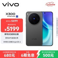 vivo X300 16GB+512GB 纯粹黑 蔡司2亿超级主摄 蔡司APO超级长焦 5年持久流畅OriginOS 6 拍照 AI手机