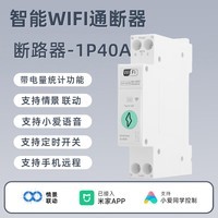 德路普已接入手机APP智能断路器wifi空气开关手机远程定时开关小爱语音 1P+N-40A通断器（带电量统计）