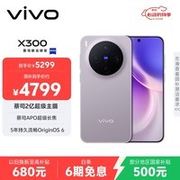vivo X300 12GB+512GB 惬意紫 蔡司2亿超级主摄 蔡司APO超级长焦 5年持久流畅OriginOS 6 拍照 AI手机