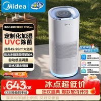 美的(Midea)【小蓝鲸PRO】无雾空气加湿器孕妇母婴幼儿落地卧室空调风扇清凉伴侣礼物SZK-1Y80pro鸿蒙智联