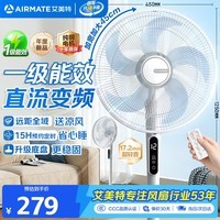 艾美特（AIRMATE）16寸五叶直流落地扇家用电风扇大风量机械立式落地扇轻音节能柔风定时风扇落地式风扇 FS40-RD120