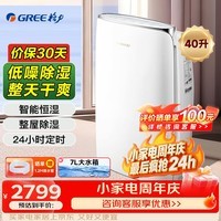 格力（GREE）除湿机智能抽湿机除湿器家用卧室低噪地下室工业吸湿器大面积去湿机空气干燥机40升DH40EFA1A