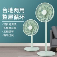 骆驼电风扇落地扇遥控风扇轻音大风力空气循环扇摇头平面扇电扇 森林绿—机械（台地两用）