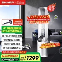夏普SHARP无叶风扇家用无叶扇纳米离子净化除菌HEPA过滤网直流变频暴风轻音低噪摇头立式塔扇节能省电 全新升级轻音低噪【净化除菌+HEPA过滤网】
