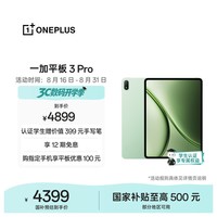 一加平板 3 Pro 国家补贴 13.2英寸平板电脑 第五代骁龙8至尊版 12GB+512GB 浅绿 办公学习游戏平板