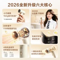 一尔吹风机800W学生宿舍专用不限电小功率吹风筒大风力速干负离子高速电吹风护发迷你旅行便携小巧