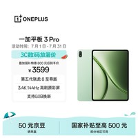 一加平板 3 Pro 国家补贴 13.2英寸平板电脑 第五代骁龙8至尊版 12GB+256GB 浅绿 办公学习游戏平板