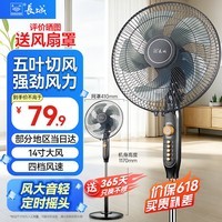 长城电风扇落地扇大风量办公室家用可拆洗电扇摇头轻音立式交流定频风扇落地  14寸定时摇头（FS-35ii货号217）