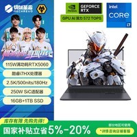 机械革命极光X 酷睿i7HX 游戏本笔记本电脑(i7-13700HX 16G 1T RTX5060 2.5K屏 180Hz 灰)