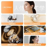 魔声（Monster）Open Ear AC226/AC200/AC220蓝牙耳机耳夹式开放式耳机跑步运动耳机通话降噪夹耳耳机 AC200锖黑色【AI智能+40h时长+4g舒适佩戴】