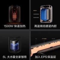 云米(VIOMI)6升小厨宝储水式电热水器家用安全小巧迷你1500W速热保温VEW0611 以旧换新家电国家补贴15%