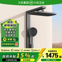 九牧(JOMOO)淋浴花洒全套装 小牧卫浴 增压软管喷头 置物除垢 淋浴器 8100恒温花洒+大置物