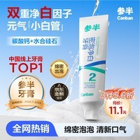 参半密泡净白牙膏美白亮白去黄去渍温和清新除口臭清洁去牙垢60g