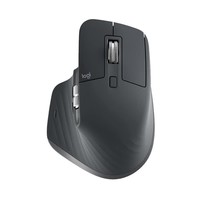 罗技(Logitech)大师系列 MX Master 3S 菁英版 无线蓝牙鼠标 办公静音鼠标 人体工学 石墨黑 无线接收器需另购买