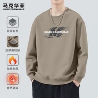 马克华菲（MARK FAIRWHALE）潮流街头风圆领加厚加绒卫衣男个性印花宽松显瘦舒适透气炸街上衣 【重磅棉】-米咖#JMK漩涡M M