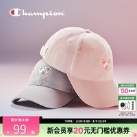 Champion冠军25秋季新款棒球帽弯檐软衬情侣款鸭舌帽男女甜美粉色 粉色