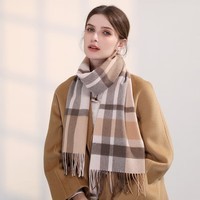 达芬奇密码羊毛围巾女士春秋款英伦格子围脖保暖披肩女生礼物 27# 180*30cm