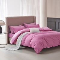 水星家纺床上四件套 100%纯棉陶瓷轻磨毛 秋冬保暖吸湿发热 被套床单枕套 【100%全棉磨毛&吸湿发热】米尔斯(红色) 1.8米床 床单款 (被套220*240cm)