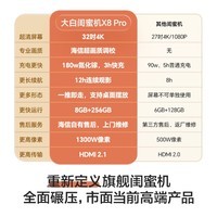 海信大白闺蜜机X8 Pro 32英寸4K 3H快充12H长续航 8核 8+256GB大平板 可移动电视 女生礼物 国家补贴