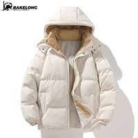 巴克龙连帽棉衣男爆款外套风衣男女百搭商务棉服男户外休闲棉衣男潮流男 卡其色 XL