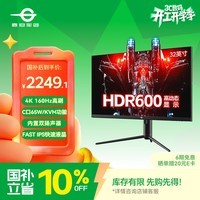 泰坦军团 32英寸4K 160Hz F-IPS HDMI2.1 C口65W HDR600 内置音箱 KVM 智能分屏 电竞办公电脑显示器P32A2V