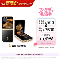 三星Samsung 心系天下 W25 Flip AI手机 大视野智能外屏 大内存抄底 12GB+512GB 陶瓷黑 折叠屏 新机
