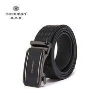 喜来登(SHERIDAN)腰带 头层牛皮 商务欧式自动扣520 礼盒装 黑色