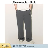 Abercrombie & Fitch经典小麋鹿图案美式抓绒直筒运动卫裤长裤25秋冬男装134-5142 深灰色 L (180/86A) 偏大偏长，建议小一码