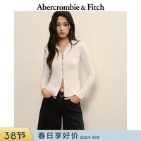 Abercrombie & Fitch【修身显瘦】小麋鹿图案打底内搭开衫上衣25秋冬女装139-5707 奶白色 XS (160/84A)