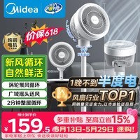 美的(Midea)【暴风循环】空气循环扇大风量摇头电风扇家用台式落地扇轻音卧室节能小风扇柔风轻羽扇 FGA24TQ