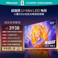 海信电视E5Q 65英寸【送装一体-固定挂架】抗反光防眩光墨晶屏 U+Mini LED 300Hz高刷 国家补贴 65E5Q