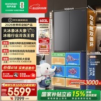 容声【价保618】大冰象603L十字门冰箱双系统超薄嵌入式一级能效风冷无霜 国家补贴世界杯定制 BCD-603Q50CZLBD-KS51 星耀灰