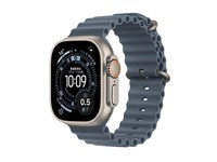 Apple/苹果 Watch Ultra 3 智能手表GPS+蜂窝款49毫米原色钛金属表壳铁锚蓝色海洋表带 MEWJ4CH/B