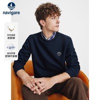 纳维凯尔意大利小帆船男士25年新款基础款圆领内搭单层休闲卫衣1135805304