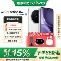 vivo X300 Pro 国家补贴 蔡司2亿APO超级长焦 蓝图影像双芯 5年持久流畅OriginOS 6 AI手机 简单白 16+512GB