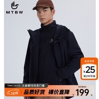 美特斯邦威男士夹克春季新款冲锋衣男户外运动三防抓绒三合一冲锋衣外套 【三合一】抓绒内胆-玄影黑 M 170 92A