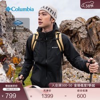 Columbia蒋奇明同款哥伦比亚户外情侣防水冲锋衣徒步外套XE3734 010男女同款 黑色 M(175/96A)