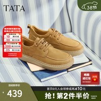 他她（TATA）男鞋2026春季商场同款舒适百搭休闲鞋运动工装鞋OFU01AM6 黄棕 41
