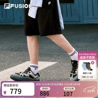 FILA FUSION 斐乐潮牌旋律鞋丨厚底板鞋男鞋2026新款运动鞋面包鞋 海盗黑/自然灰-PN 41