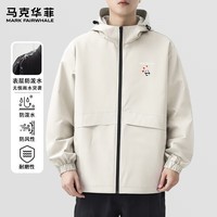 马克华菲(MARK FAIRWHALE)多功能冲锋夹克男春秋季户外防泼水抗风耐磨爬山徒步穿超实用外套 【防风防水】-浅米#JMK红爱心熊 M