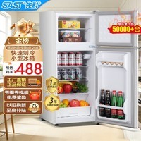先科（SAST）电冰箱双门家用节能冰箱办公室公寓租房宿舍低噪电冰箱出租屋冷藏冷冻环保迷你冰箱 S192银色一级能效【万人推荐】