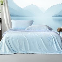 百丽丝水星家纺集团旗下 抗菌凉感有机蚕丝夏被夏凉被空调被A类100%蚕丝 绘山河·晴山蓝抗菌凉感蚕丝夏被 200cm*230cm
