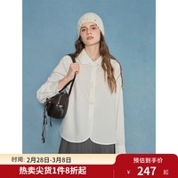 独束大码女装法式时尚休闲设计感衬衫秋新款百搭显瘦通勤气质小衫 珍珠白 XL （尺码：3）